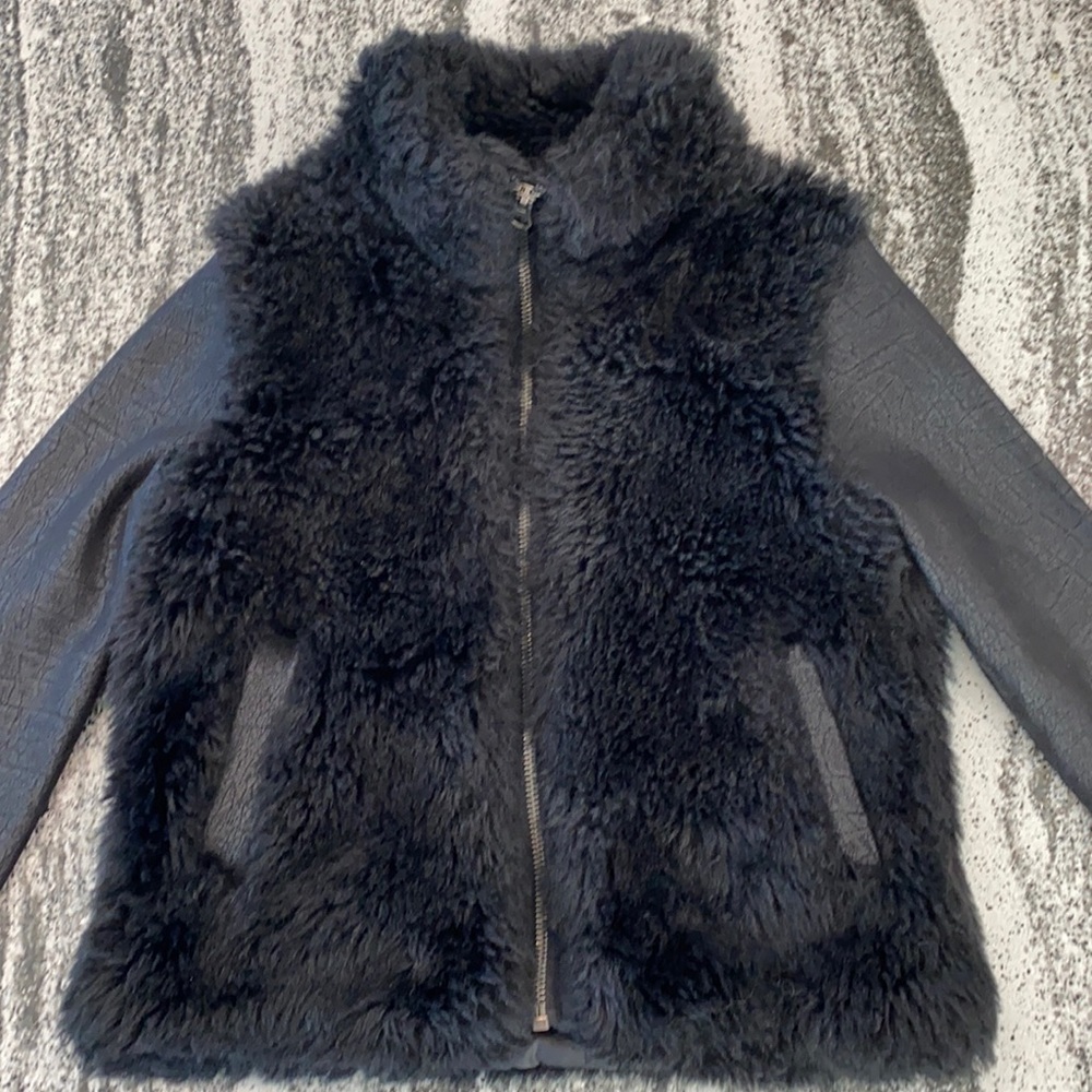 Girls DKNY faux fur jacket SZ m